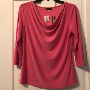 Slouch Neck Pink Blouse